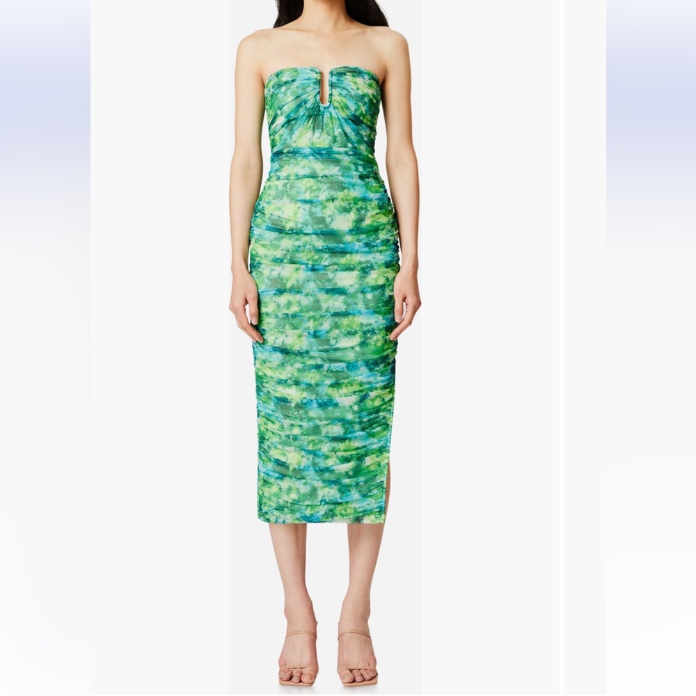 Elliatt Larkspur Strapless Green and Blue Dress